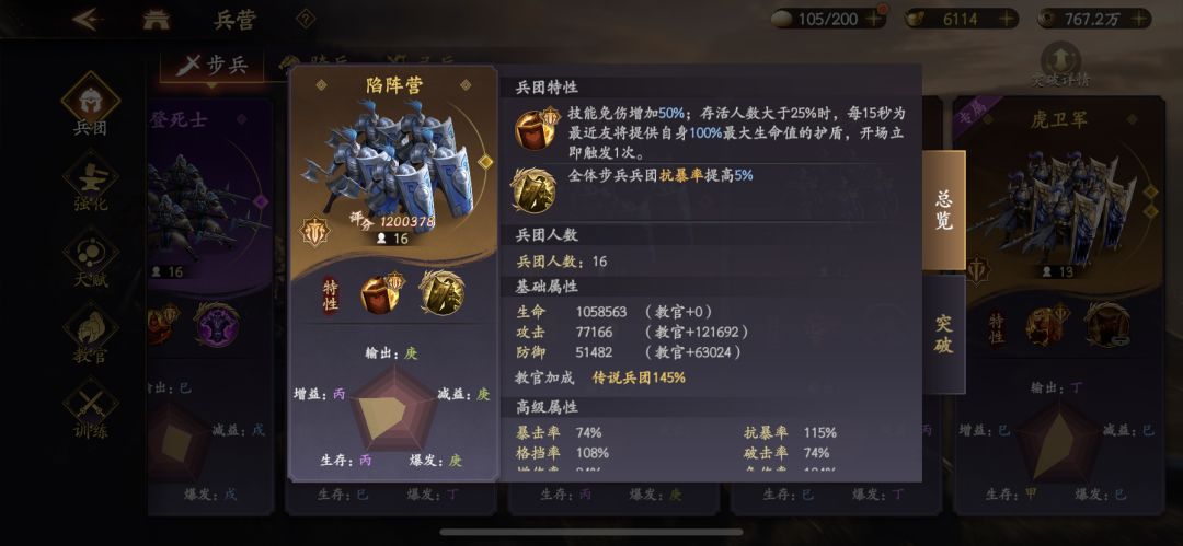 关于陷阵营的buff效果研究截图