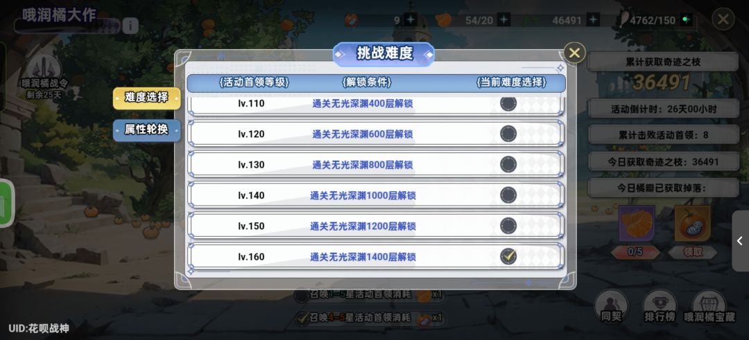 同契来1400+的，最好能每天买橘子的截图
