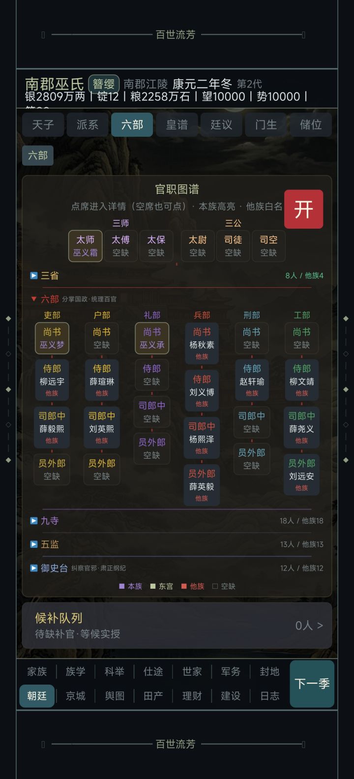 礼部侍郎是空缺的啊，为什么一直晋升不了，报里面点赴任一直说无实缺岗位，截图