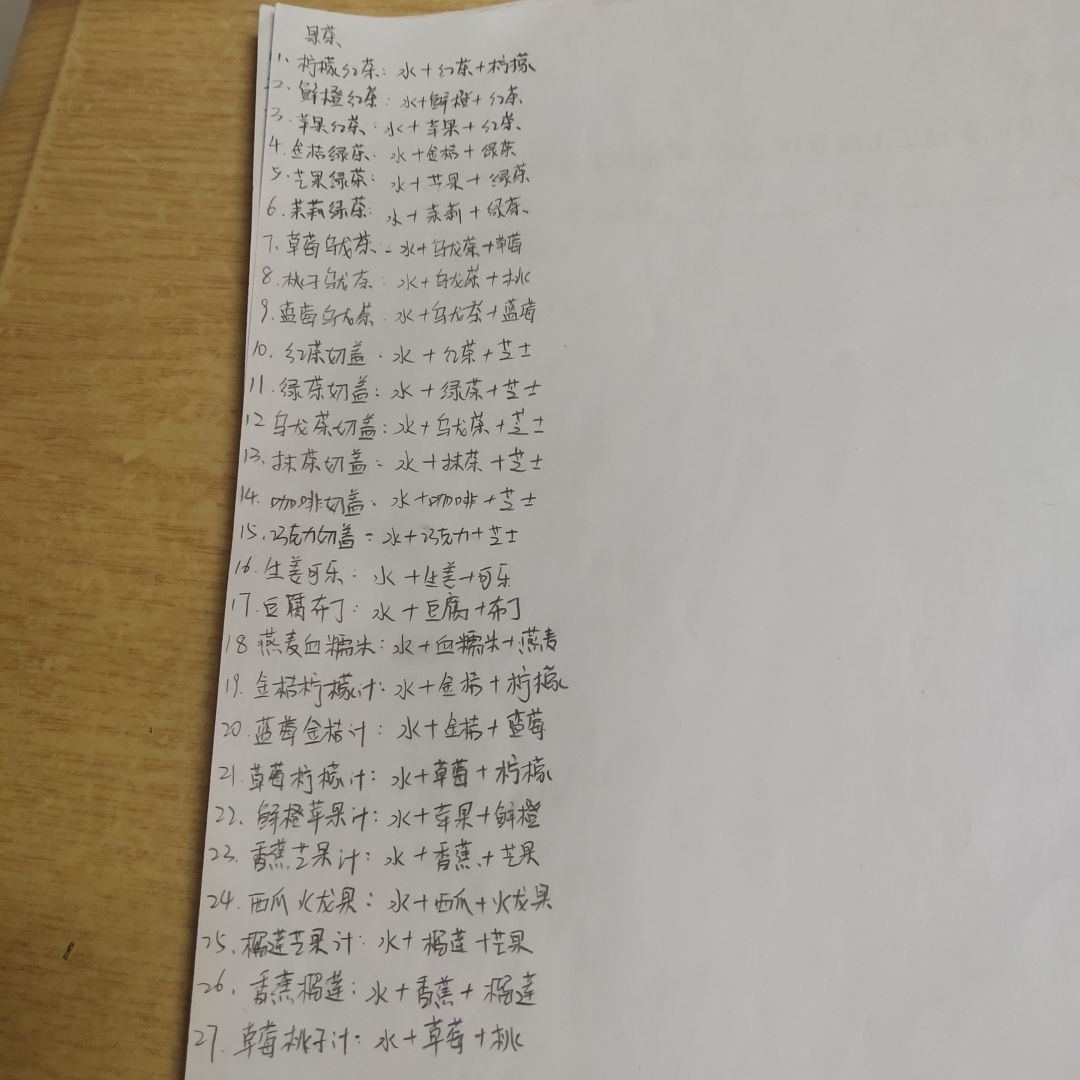 恋恋奶茶小铺
奶茶配方🙌
ps：冰品第十三个 好像卡bug 提交不了 但是对的！截图