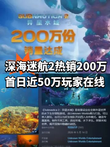 深海迷航2热销200万！首日近50万玩家在线