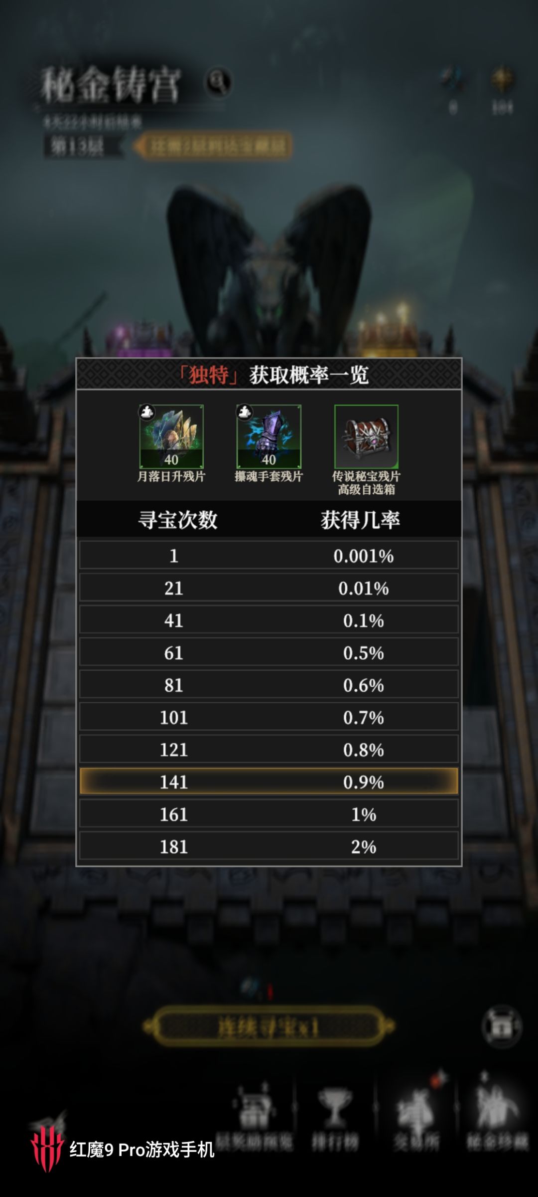 秘金铸宫157抽,一个秘宝和装备都没抽到 2