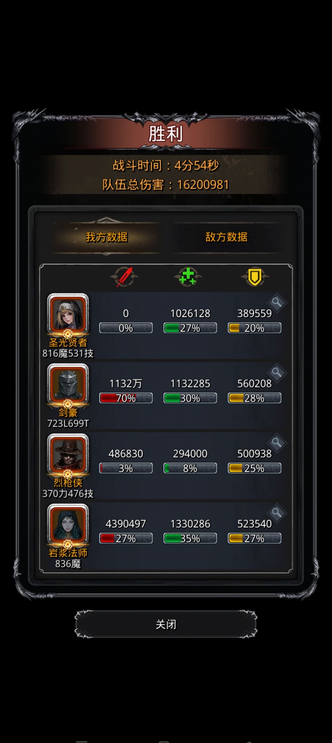 图23恶魔门，蓝剑的输出太爆炸了，3阶段我祭司扛不住，奶1打2竟然输出都够，唯一的难点就是二阶段祭司可能扛不住，火法的双单吸太关键了截图