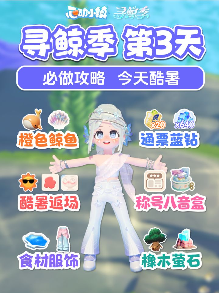 寻鲸季第3天 7月13日必做 橙色鲸鱼拍照家具泡泡位置 酷暑截图