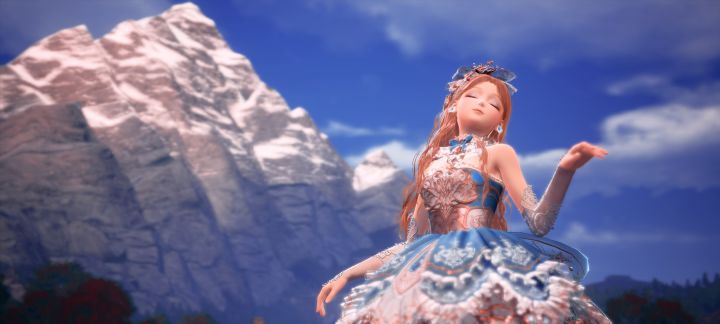 雪山,少女,春截图