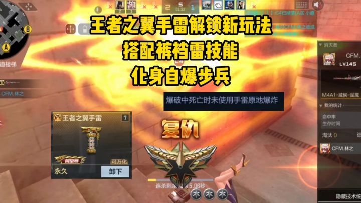王者之翼手雷解锁新玩法,搭配裤裆雷技能化身自爆步兵!截图