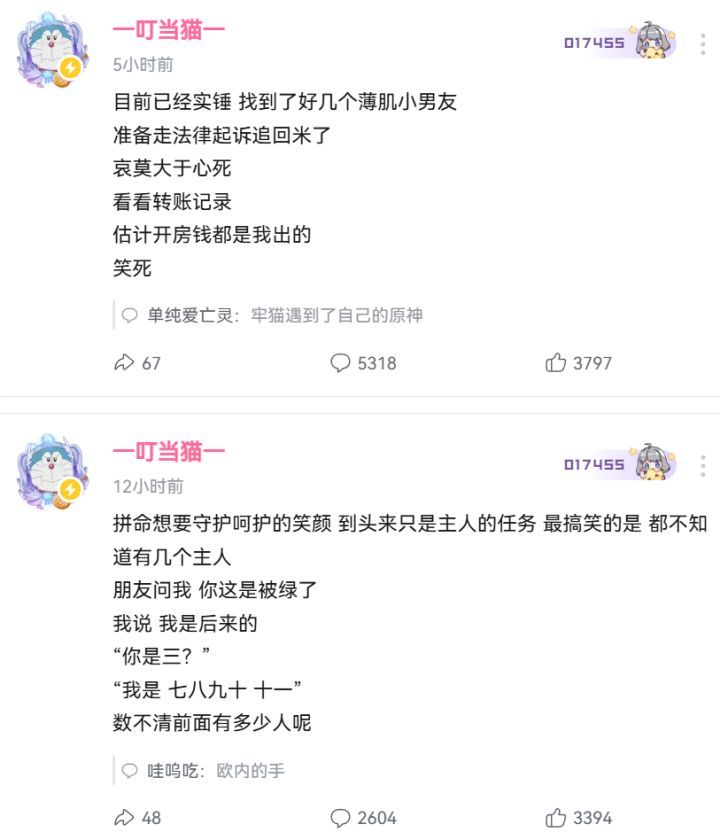 知名游戏up叮当猫感情被骗!被称胖猫第二截图