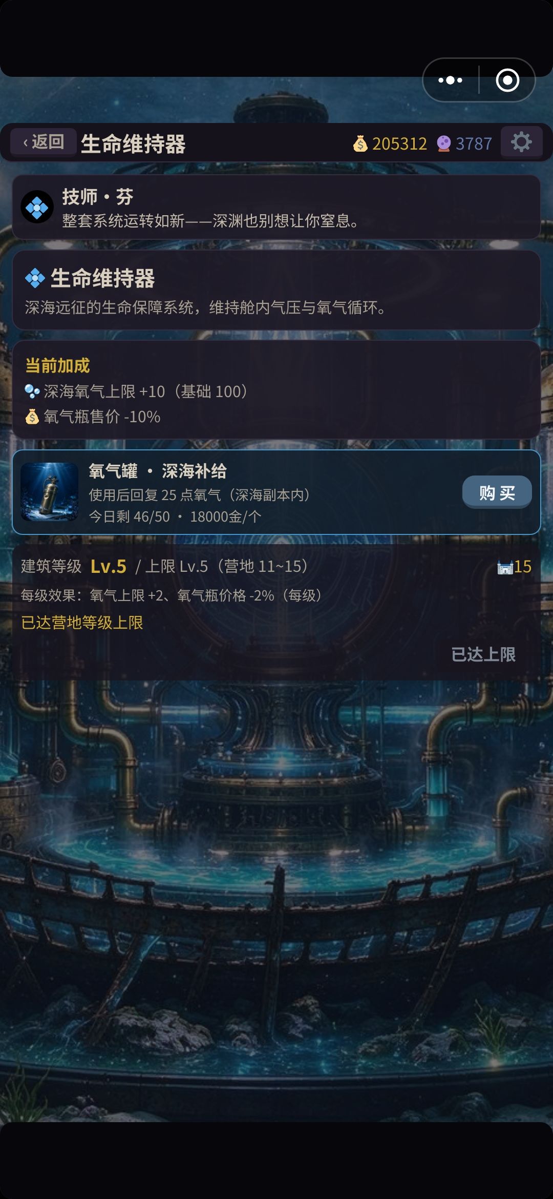 买了氧气瓶但是进本不显示 是不是bug? 1
