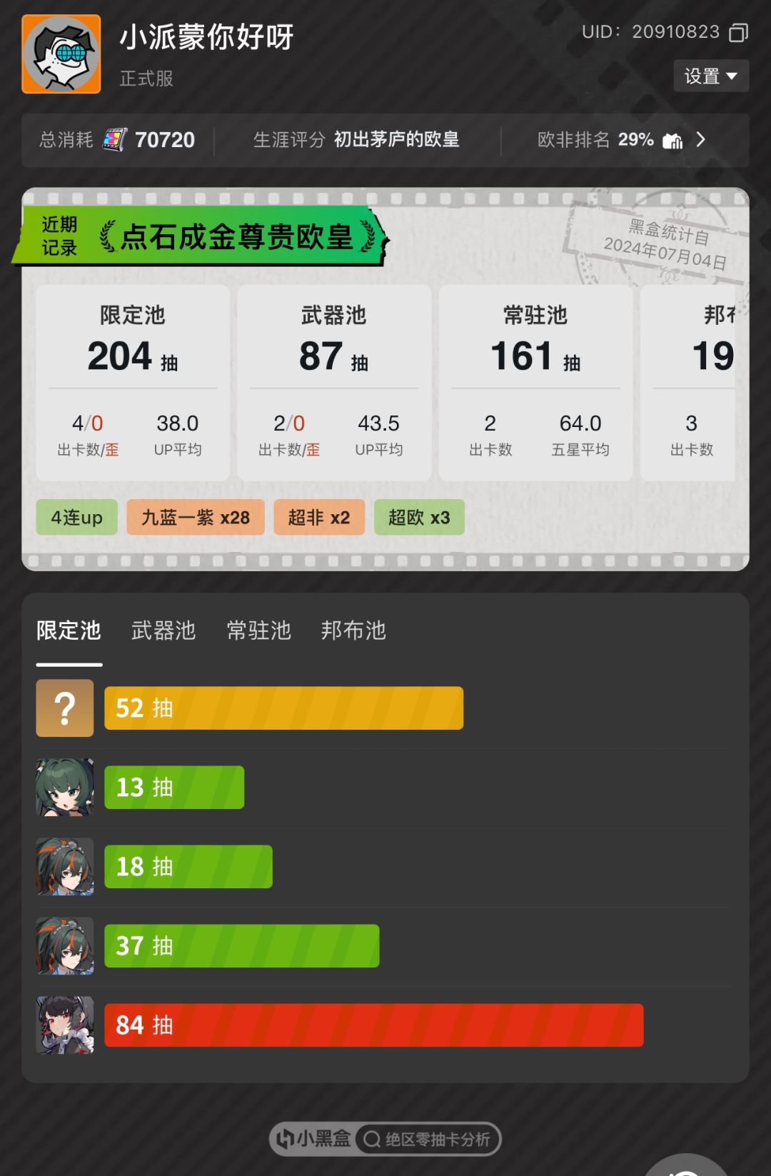 我这抽卡概率算欧吗 2