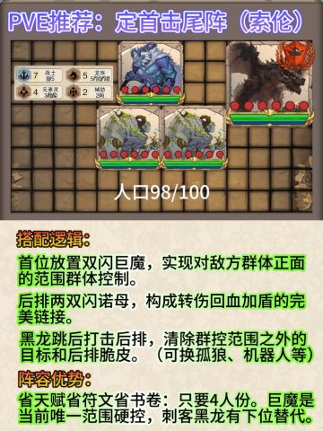 【PVE：定首击尾阵】适合打大量聚集小体型