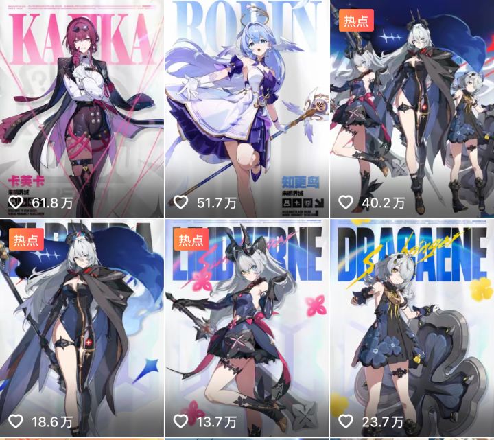 联动热度炸裂!卡芙卡知更鸟碾压原生角色截图