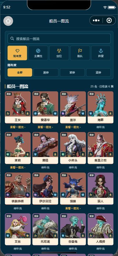 SorWiki 船员一图流上线:25位船员的养成 2