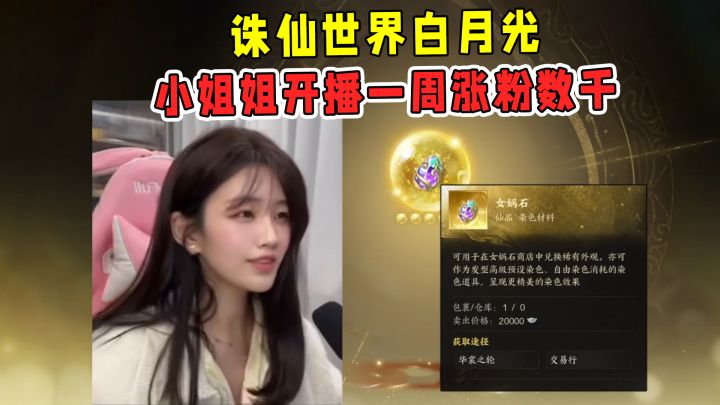 诛仙世界惊现初恋脸女主播,水友送女娲石表白!弹幕:得刷嘉年华截图