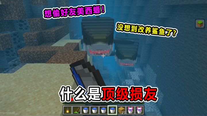 什么是顶级损友！想偷我美西螈？没想到我改行养鲨鱼了吧！截图