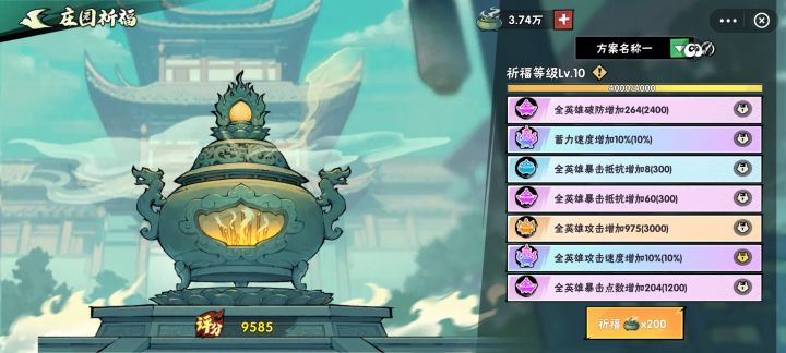 祈福留存问题截图