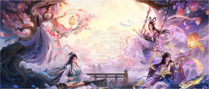 名将杀中秋皮肤 卢莫愁、韩娥、貂蝉、虞姬截图