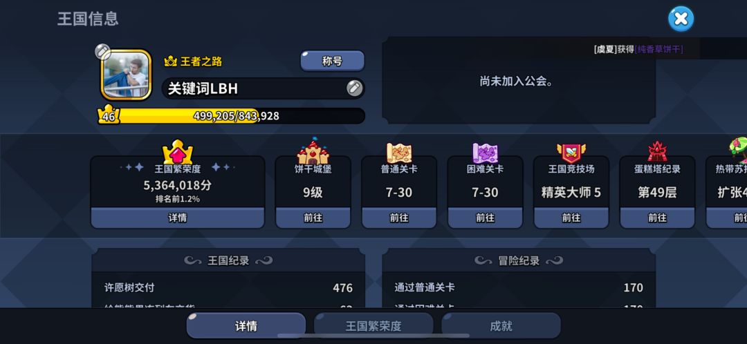 北境之光46级20w+求公会 1