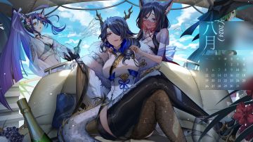 『壁纸 』丨《咏月风雅》八月日历壁纸