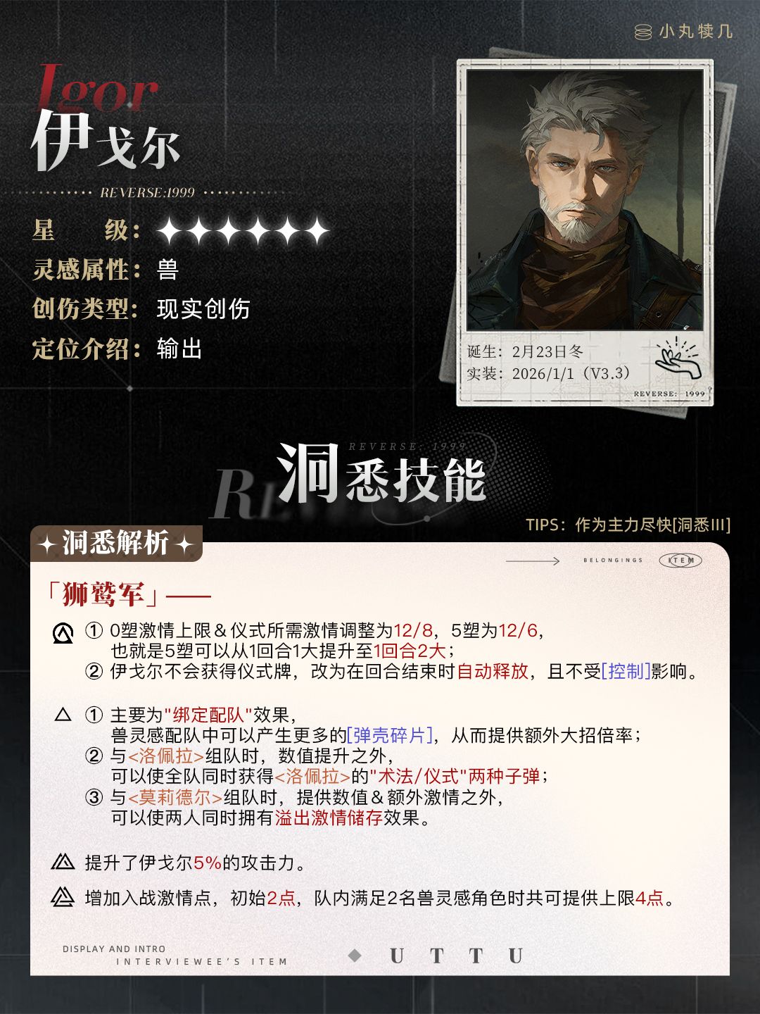 ⚔️『伊戈尔』角色养成攻略|重返未来1999 3