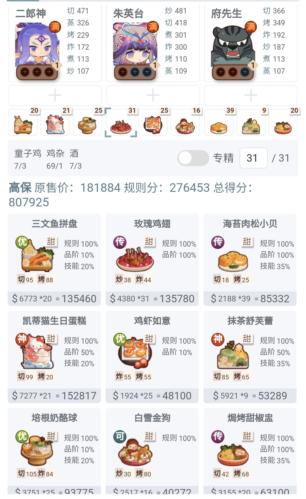 7.18 御前甜味大赛留档 1