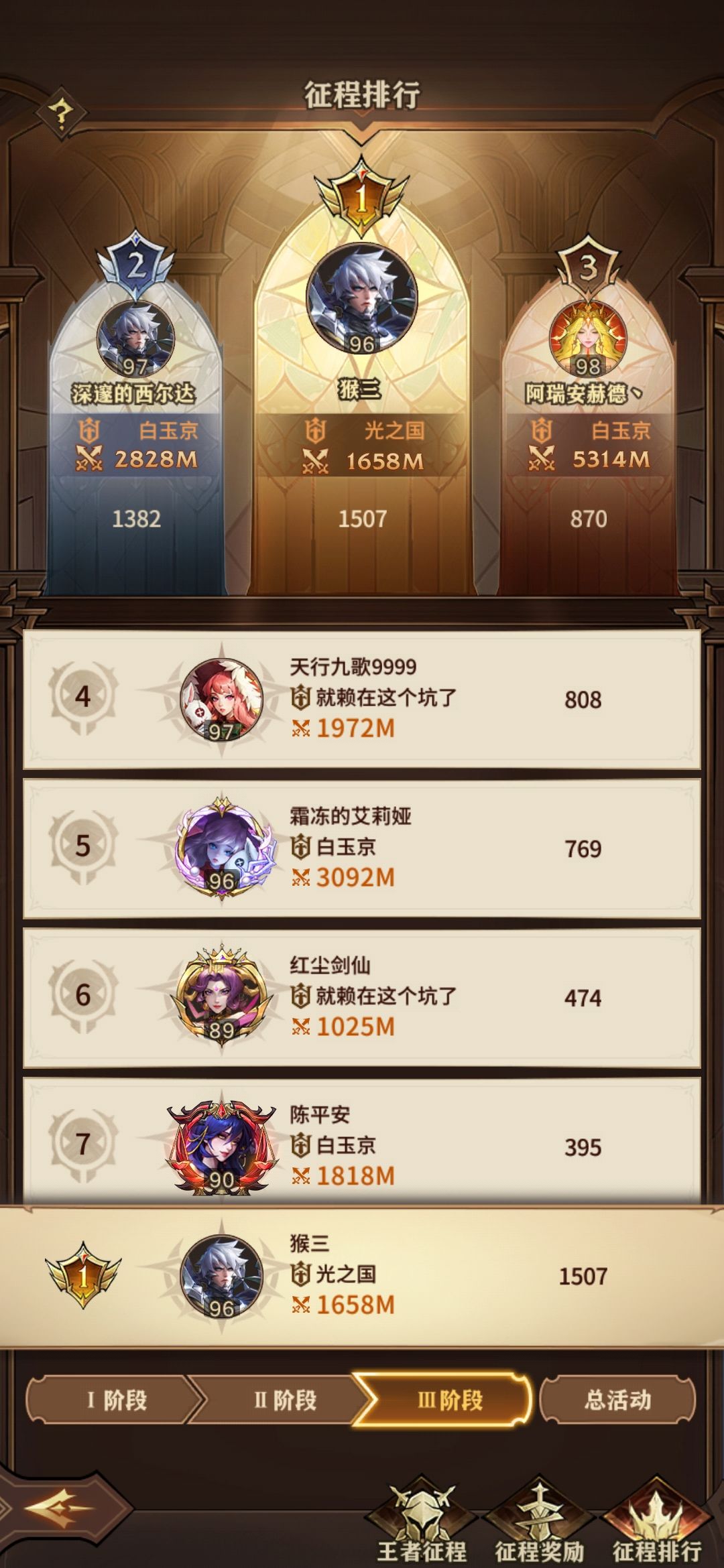 征程排名出错了 3