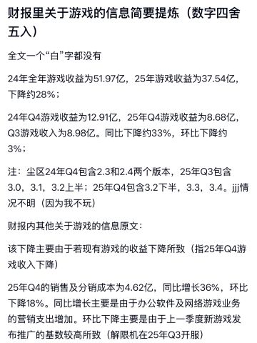 【快讯】西山居财报未提尘白禁区