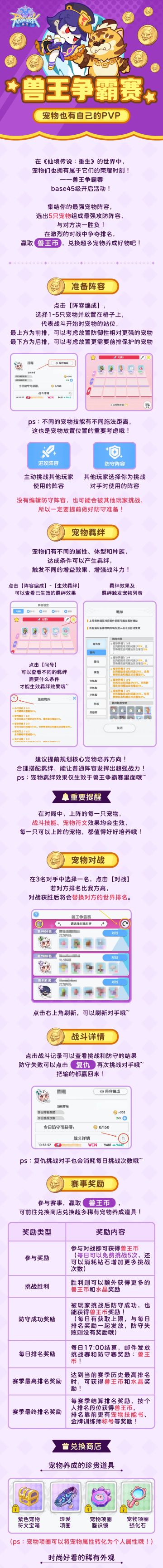 兽王争霸赛活动介绍！宠物也有PVP！冲击赛事排行榜赢珍稀奖励！