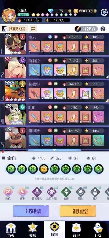 1200e过通天塔636火主的阵容做出来了，卡住的可以参考一下。