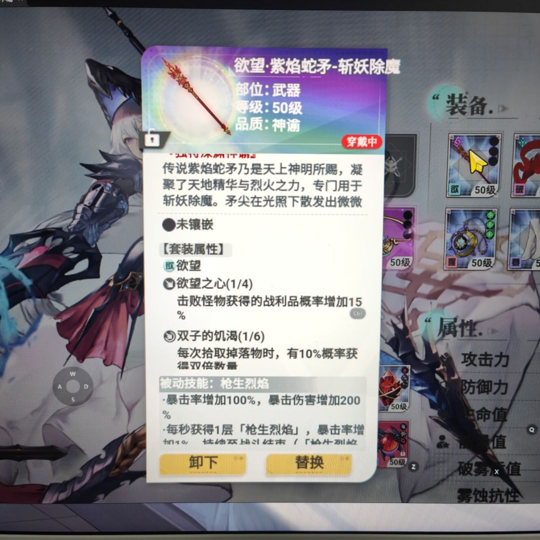 这是不是bug啊 这边这件装备装了和没装一样 2
