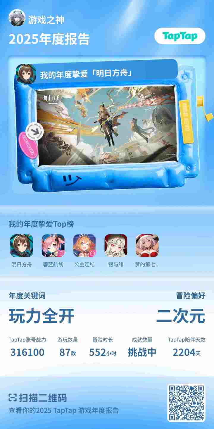 我的2025年度游戏报告截图