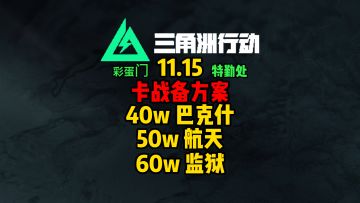 11.15绝密机密卡战备，彩蛋门，特勤处