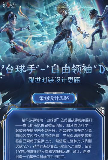 【第三十九赛季·精华3】稀世时装及奇珍时装的设计思路分享来啦！ 
透明箱内的故事还在继续…… 
#第五人格设计思路 #第五人格