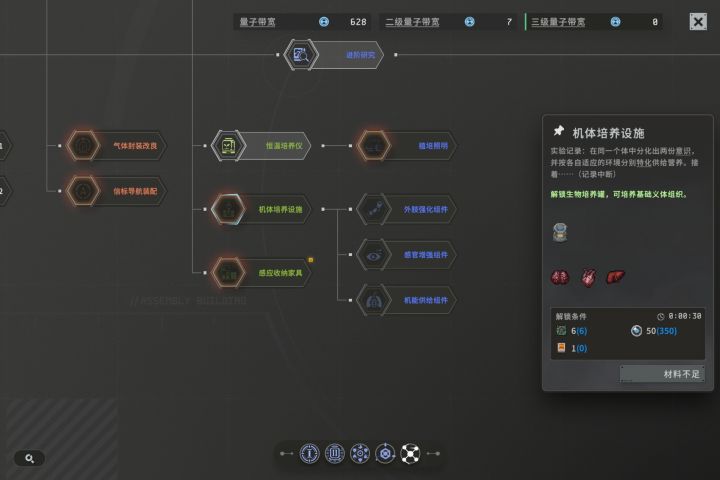素体制作要求：人物属性工业8生物8制作10科技12截图