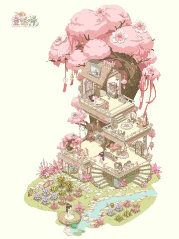 樱花树爆改三层小别墅