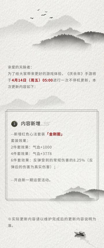 【公告】4月14日更新公告