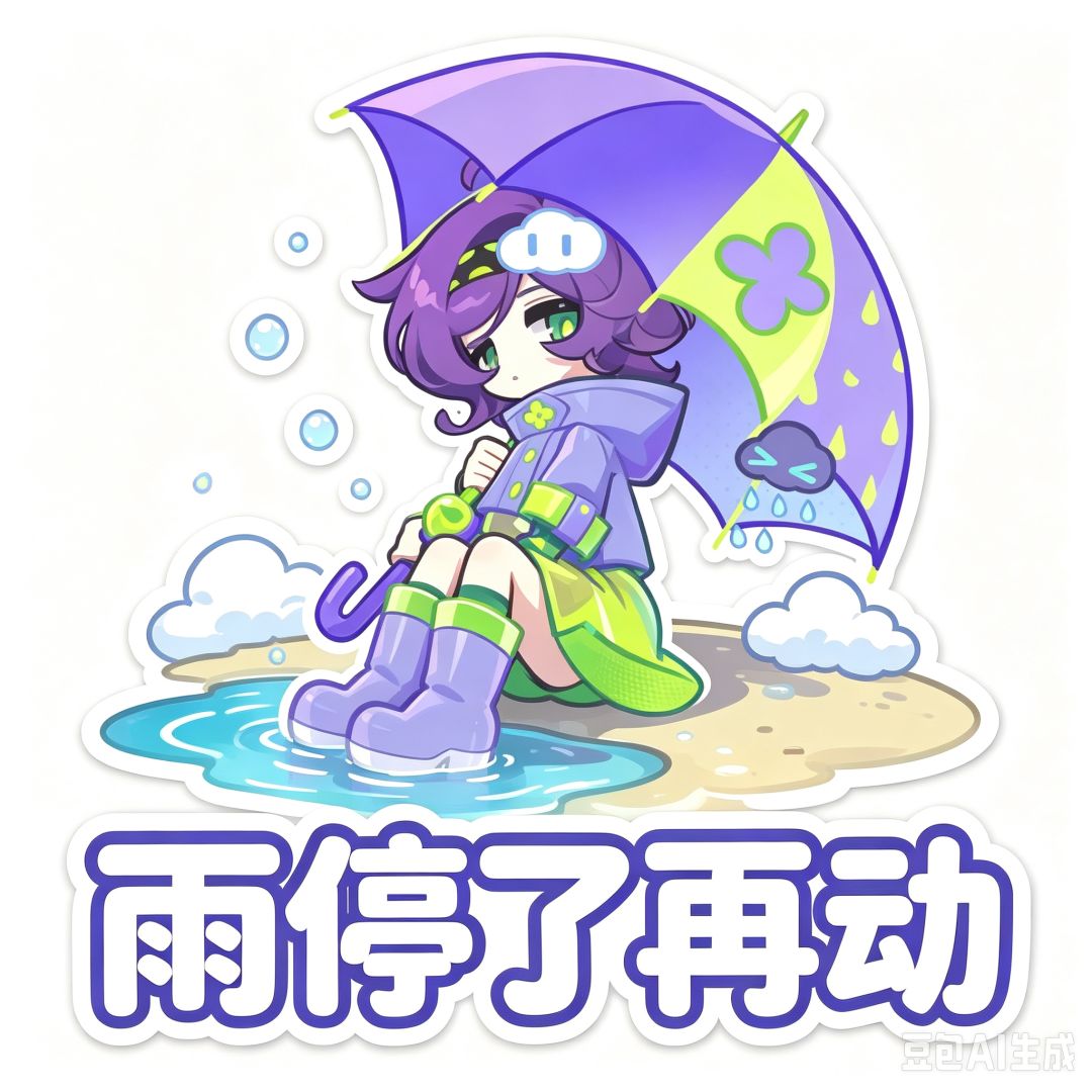 表情包创作灵感|乱涂彩世界·雨伞少女 1