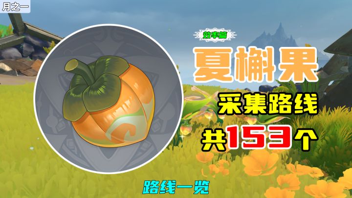 【原神】夏槲果采集路线（153个，效率篇），路线一览截图