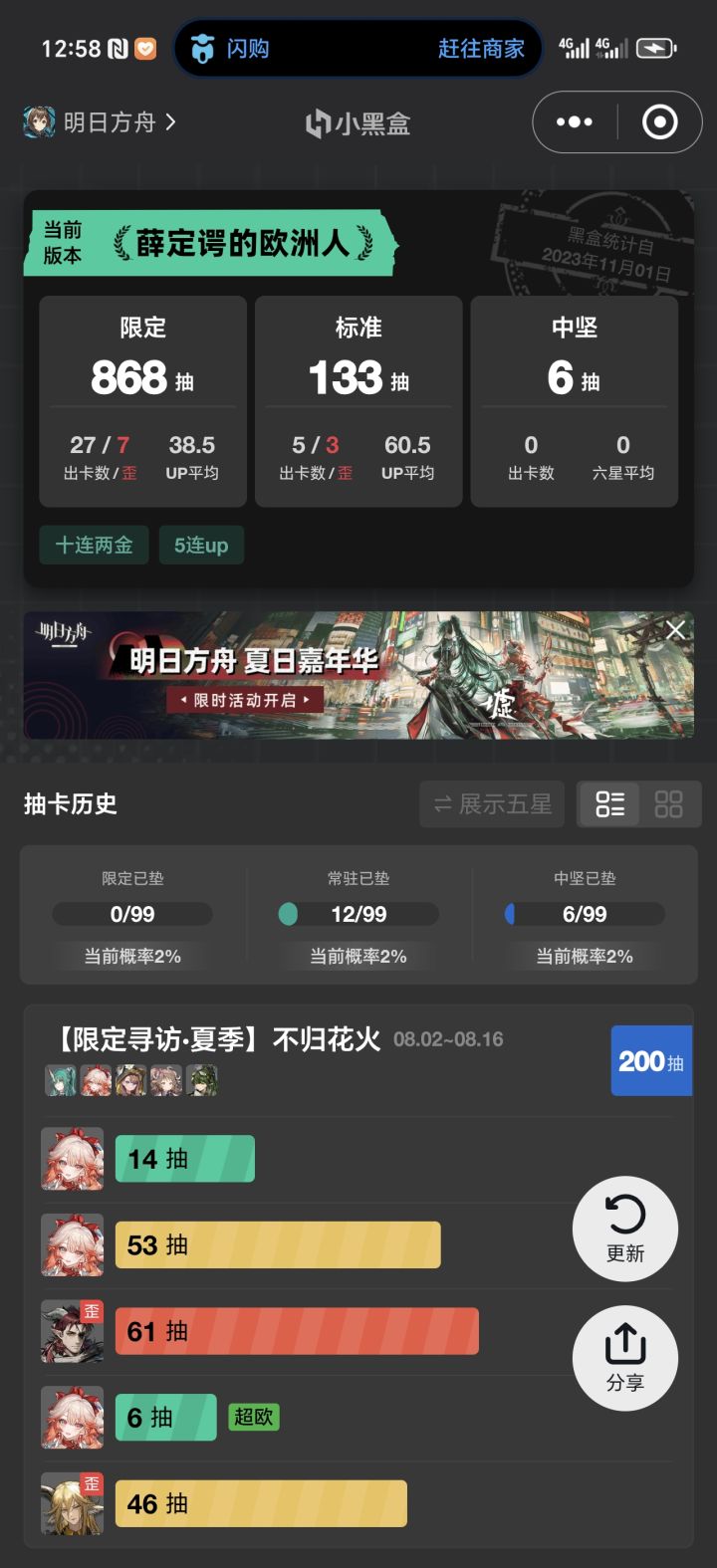 最后也没抽到截图