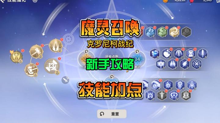魔灵召唤:克罗尼柯战纪 新手攻略之技能加点 账号等级加点截图