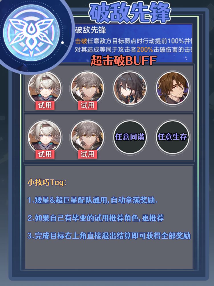 【V2.3攻略】星芒烁变试用角色拿满奖励 2