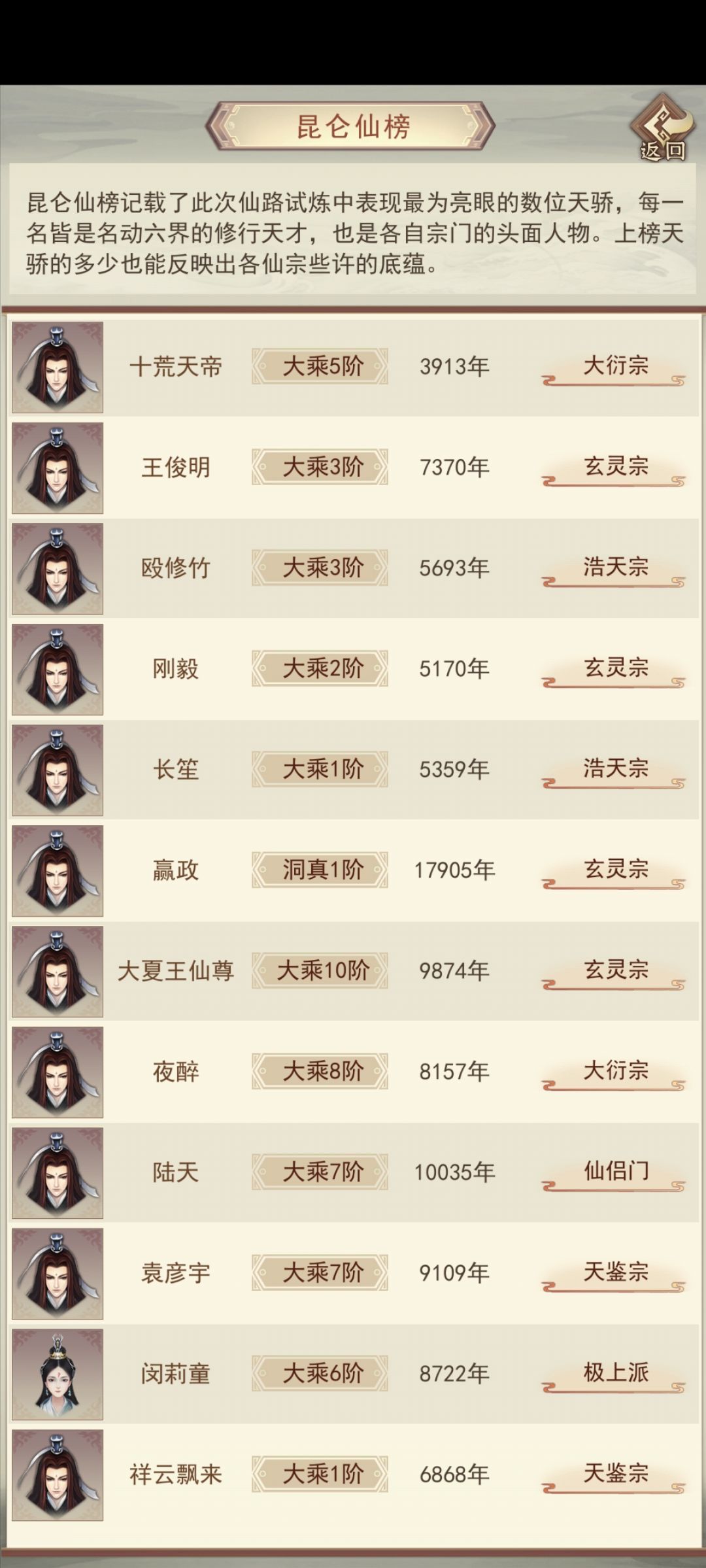 昆仑仙榜的小疑问 2