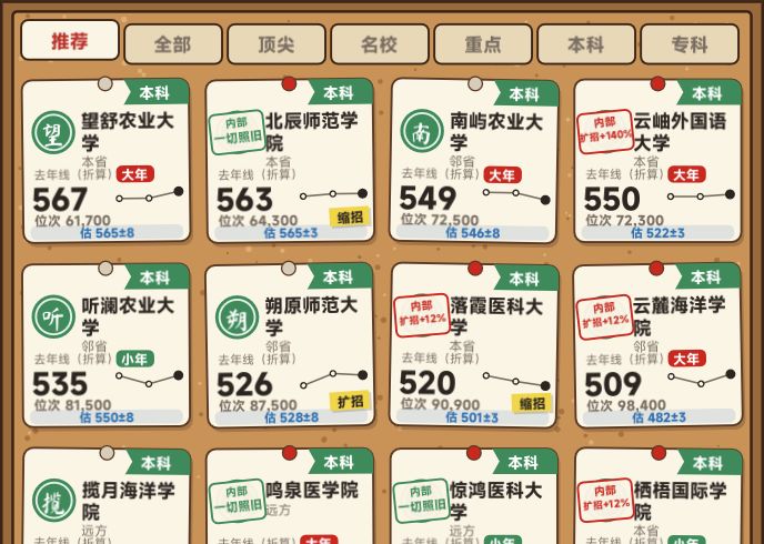v1.0.4 更新:修复丢档,院校卡不再互相遮挡截图