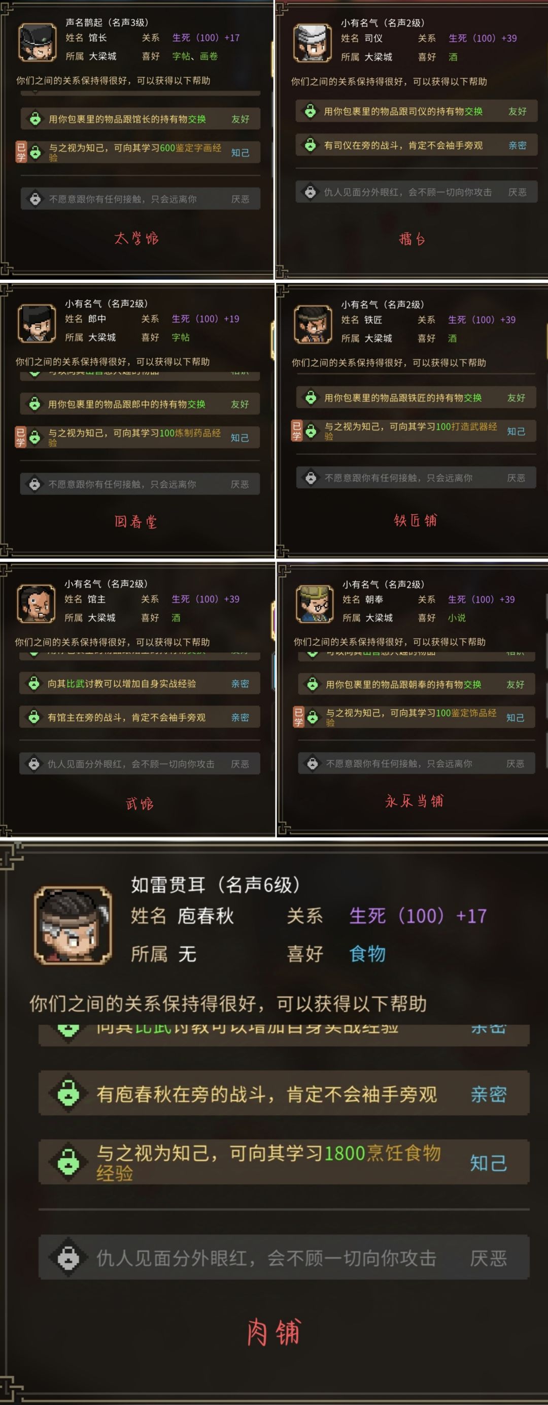 大梁城NPC整理(送礼) 3
