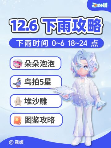 12月6日 下雨天攻略 必做 朵朵位置 鸟虫鱼