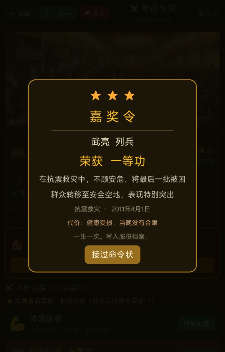 军旅大更:服役档案+立功授勋+退役安置截图