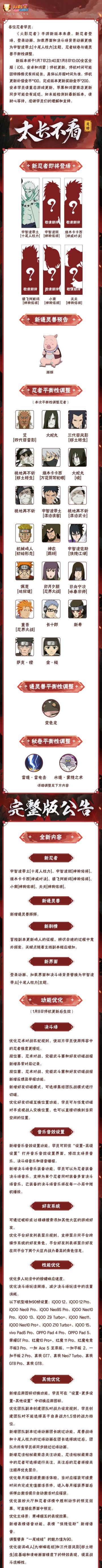 【大版本公告】1月8日新版本停机更新