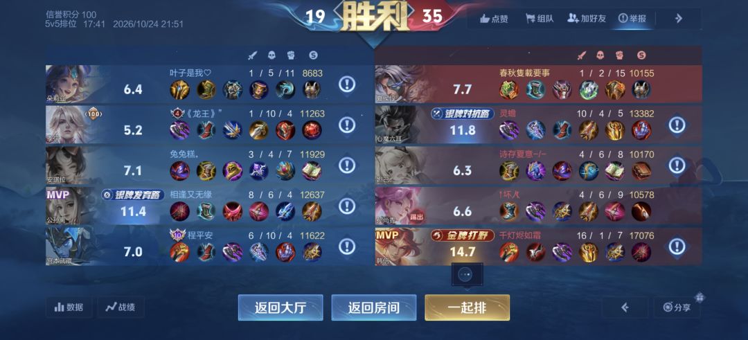 还好打野是高手,又碰到挂机一整局的选手了 1