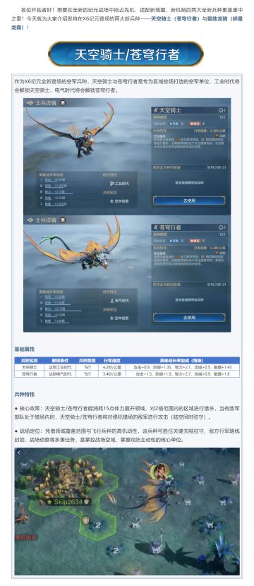 新纪元情报丨X6纪元新兵种空陆双雄登场，战场格局革新！
