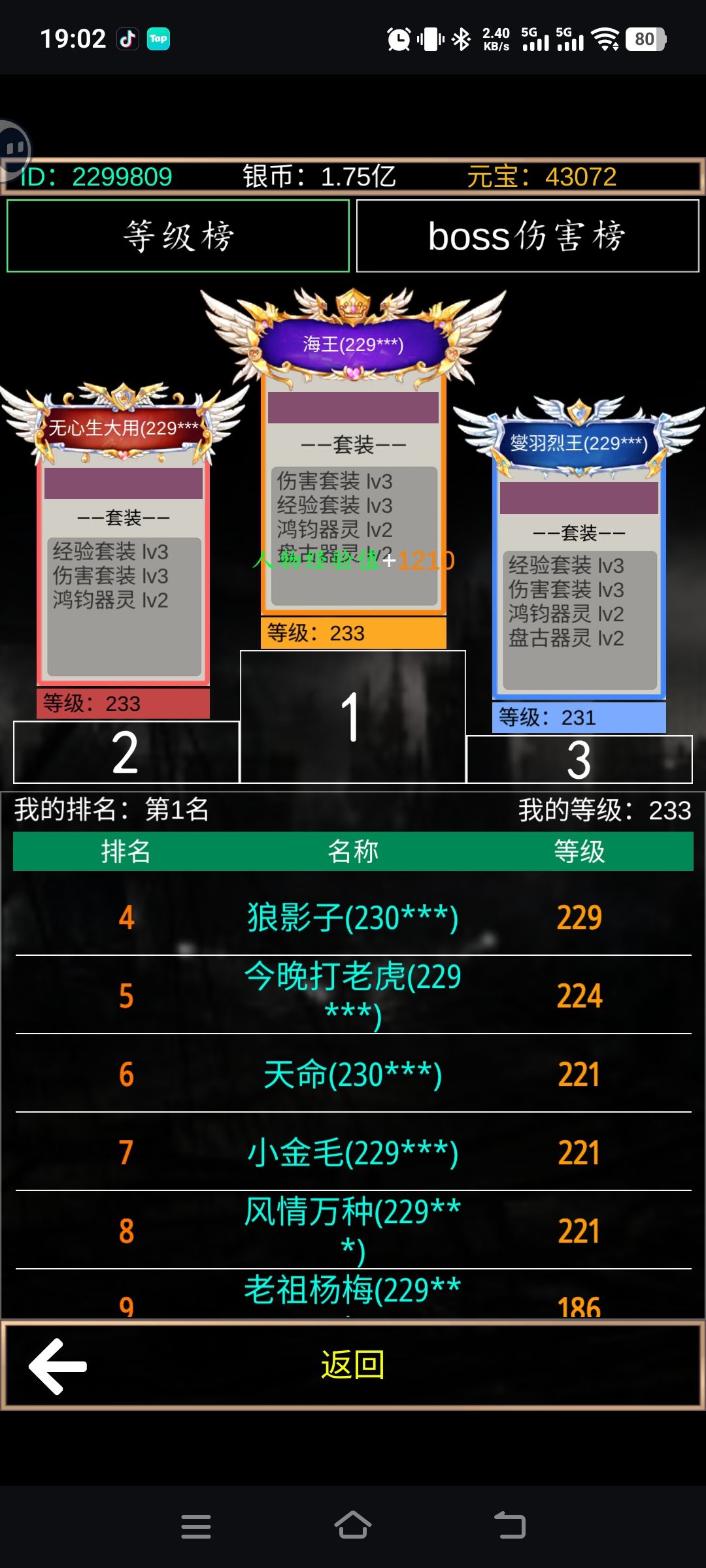 纪念一下经验伤害双一 3