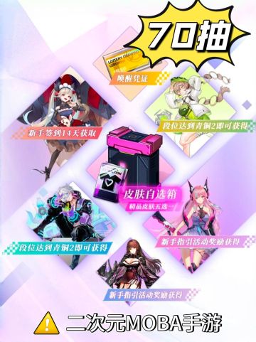 登录送70抽，二次元MOBA手游🔥